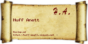 Huff Anett névjegykártya